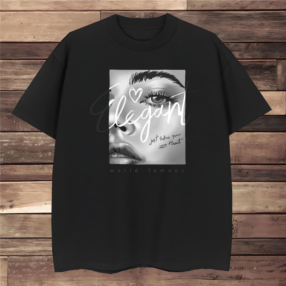 Man T Shirts 230g Pure Cotton eyes Daily Outfit Short Sleeve O-Neck Anime Print Tshirt for Man Woman Fashion Designer Free Shipping Top Tees