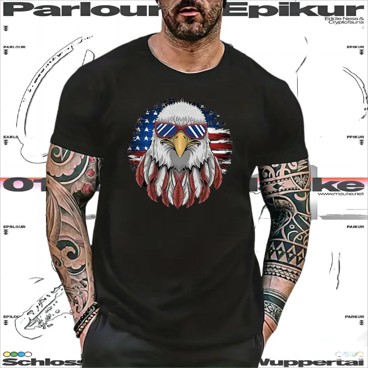 DIY Mens T Shirts 230g 100% Cotton eagle Street Wear Tees Shirts Breathable Soft Designer Men Tshirts Custom Print Oversized