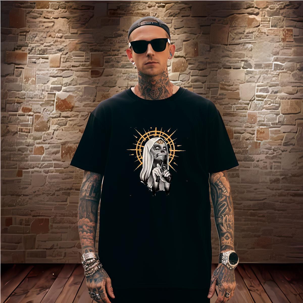 T-Shirts 100% Cotton 230g skull Outdoor Breathable Short Sleeve Cartoon Print Tshirts Designer Fashion Popular Tops Tees