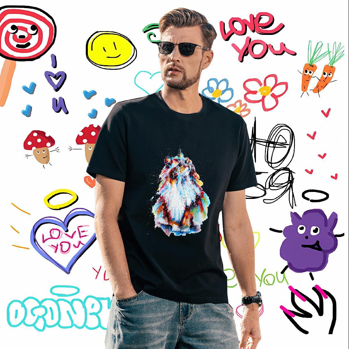 Loose Fit Men Clothes T-Shirt 100% Cotton 230g cute T-Shirts Casual Daily Wear Pure Cotton Custom Big Size Wholesale Tees Shirts