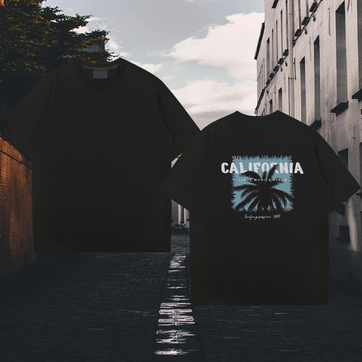 New Arrival T shirt 230g 100% Cotton tree Casual Tops Shirt Breathable Cool Tshirts DIY Logo Oversized