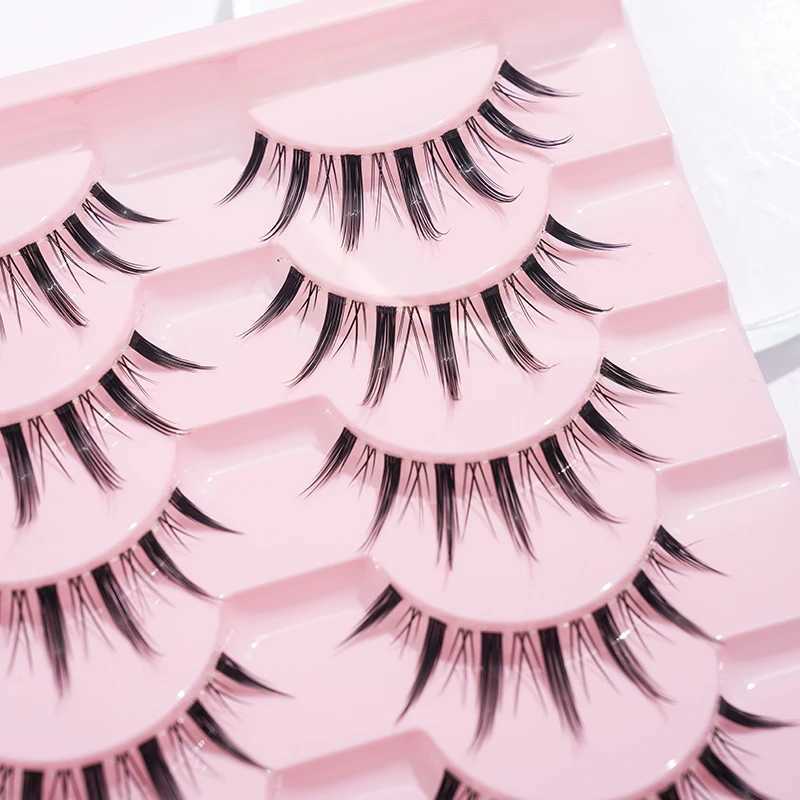 Manga fake eyelashes 10 pairs can enlarge the eyes naturally slim long pointed tail transparent fake eyelashes W240803