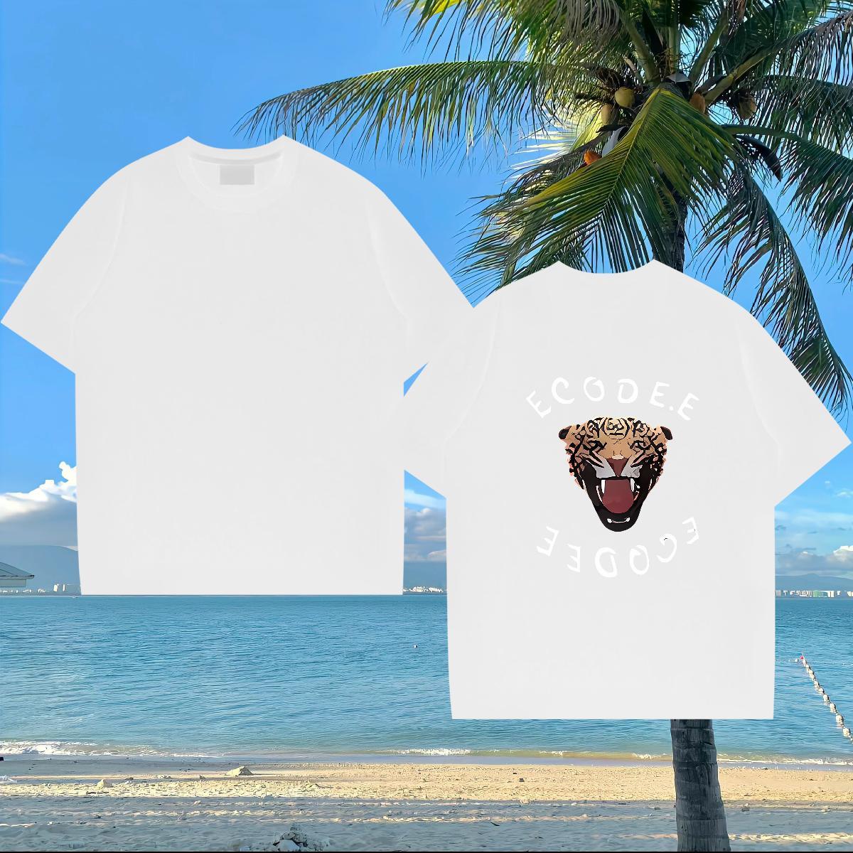 2024 T Shirts Men 230g 100% Cotton Anime Printing Street Clothes Breathable Cool Design Tshirts DIY Printed