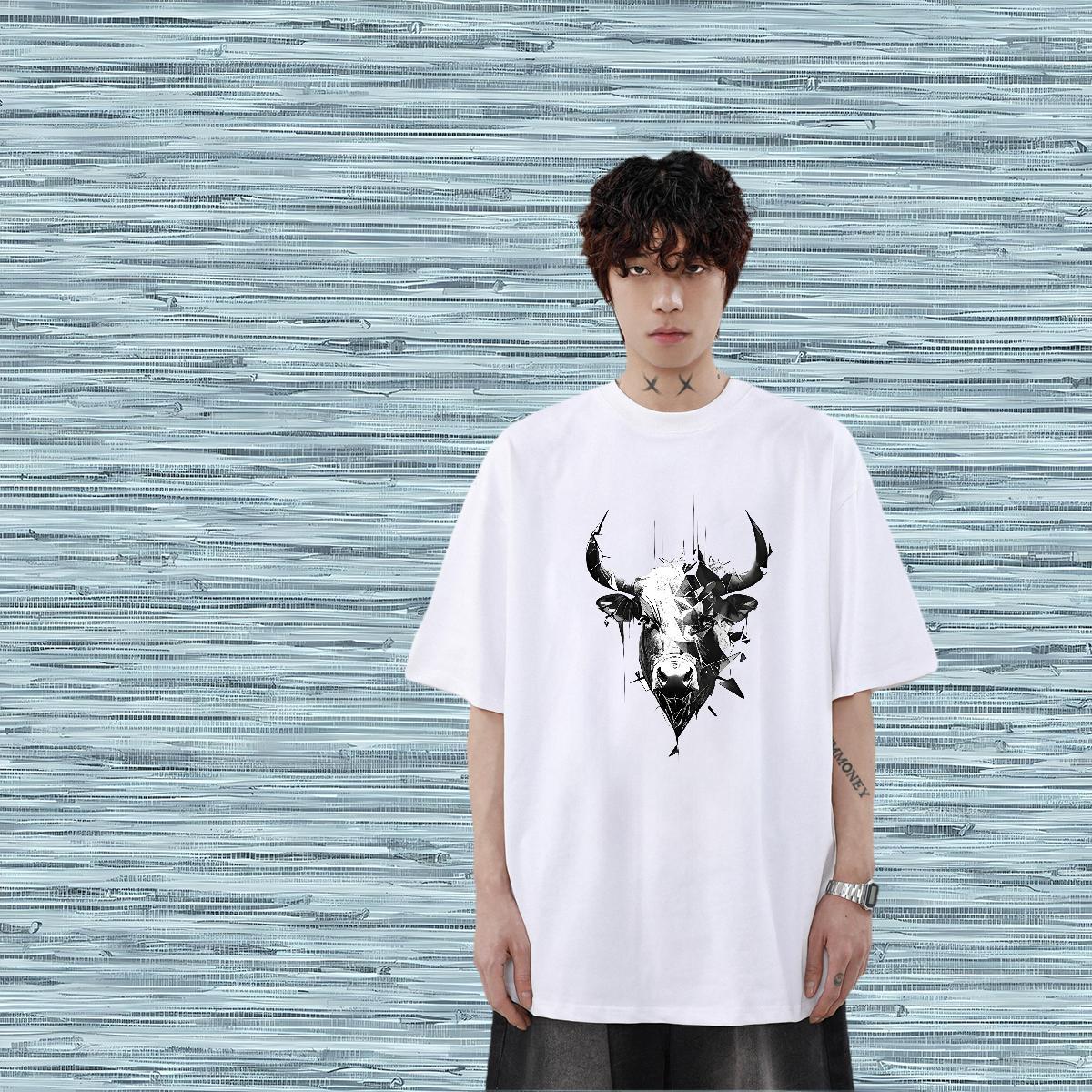 Custom Men T Shirts 230g Pure Cotton cow Spring Summer Tee Shirt Breathable Short Sleeve Designer Men Clothes T-Shirt DIY Printed