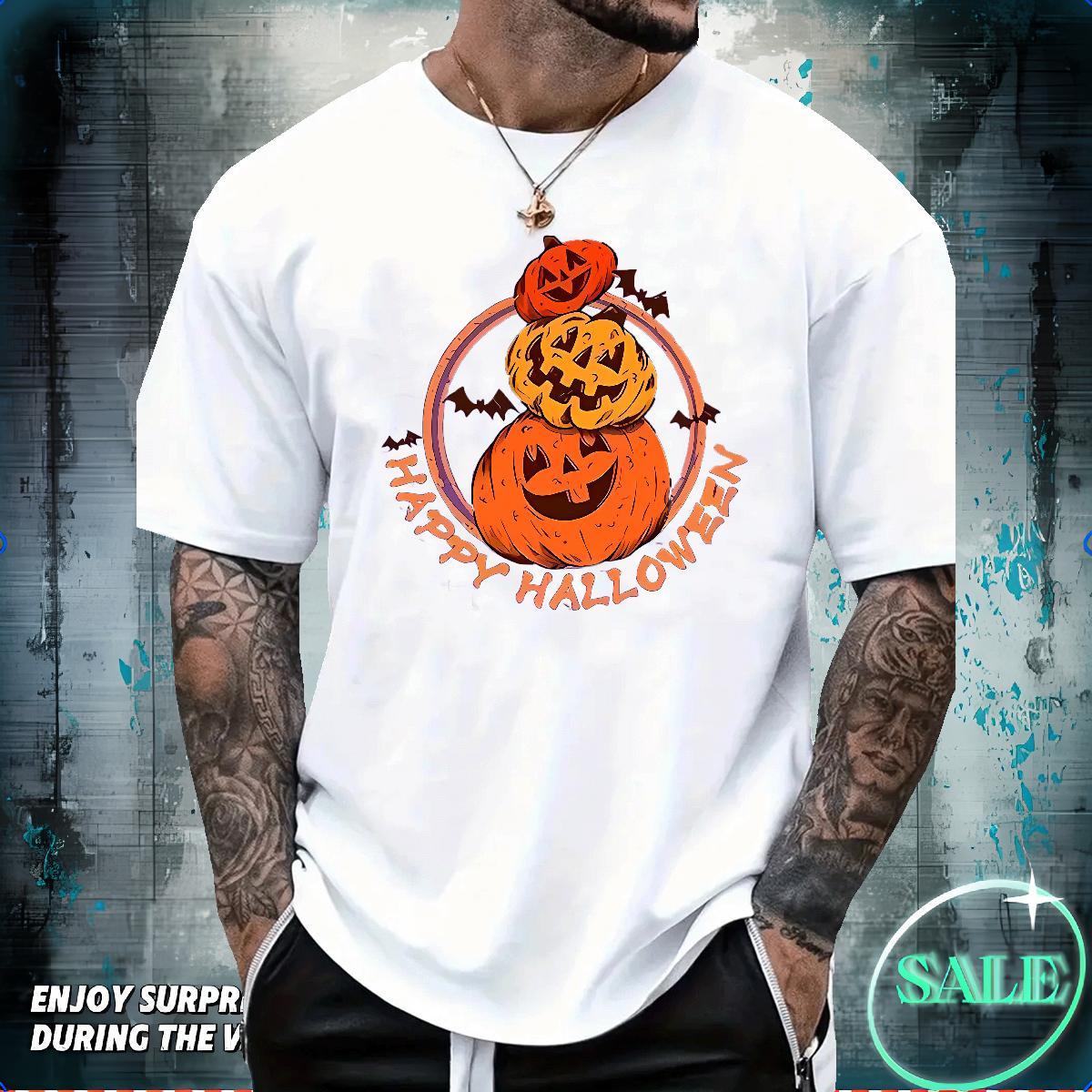 DIY T Shirt For Man 230g Pure Cotton halloween Daily Outfit Top Tees O Neck Short Sleeves Free Shipping Couples T Shirts Graphic
