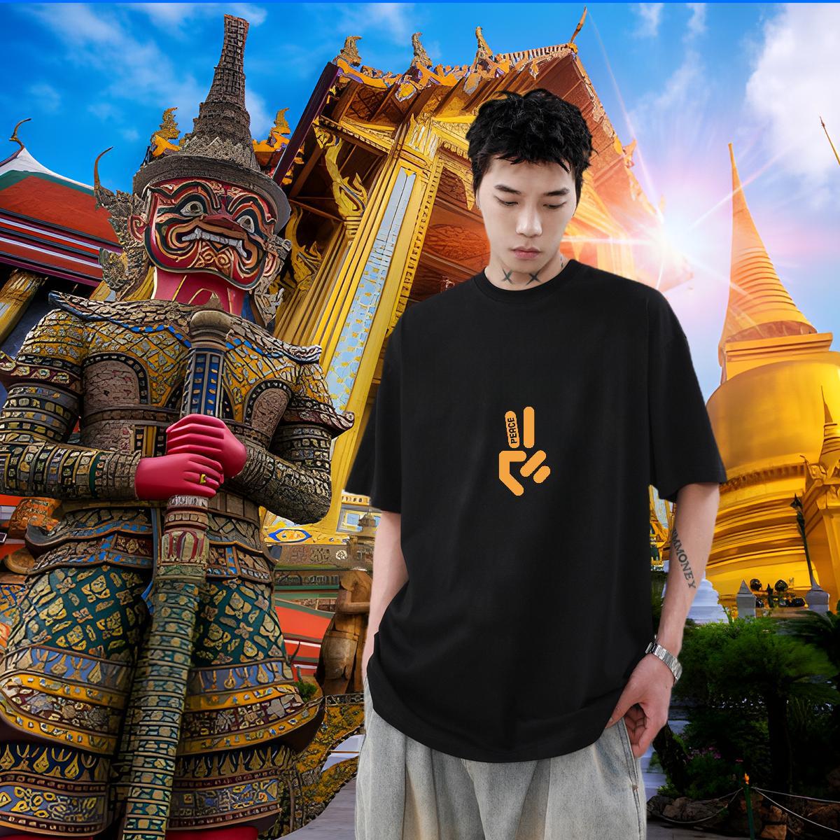 New Arrival T shirt hands Tees Shirts 230g Cotton Daily Outfit Loose Fit Customized Print Breathable Men Clothes T-Shirt