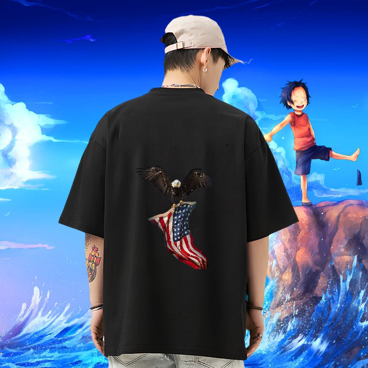 Free Shipping T Shirts Men 230g Pure Cotton cool Street Tops Crew Neck Breathable Loose Mens Tshirts Oversized 3XL 4XL
