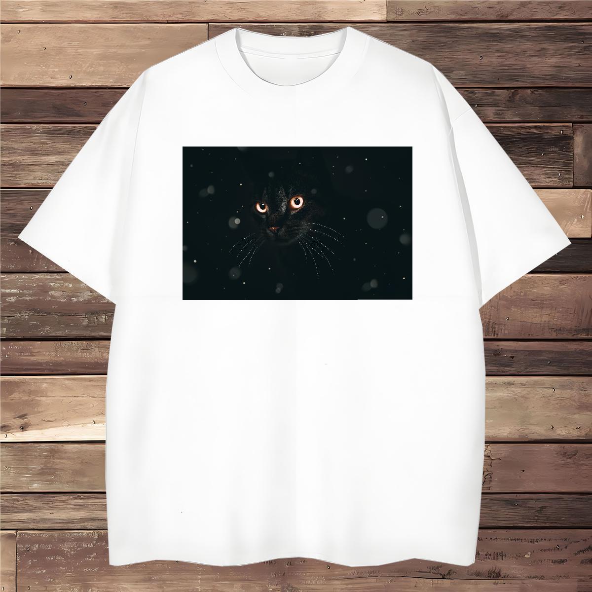 Men T Shirts 230g Cotton cat Street wear Hip Hop Short Sleeve O-Neck Customized Men Clothes T-Shirt Wholesale Soft Polos