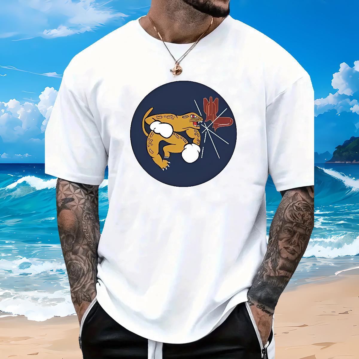 Customized Mens T Shirts 230g 100% Cotton ferocity Street Tops Tees Crew Neck Breathable Designer Men Tops Tees Black White