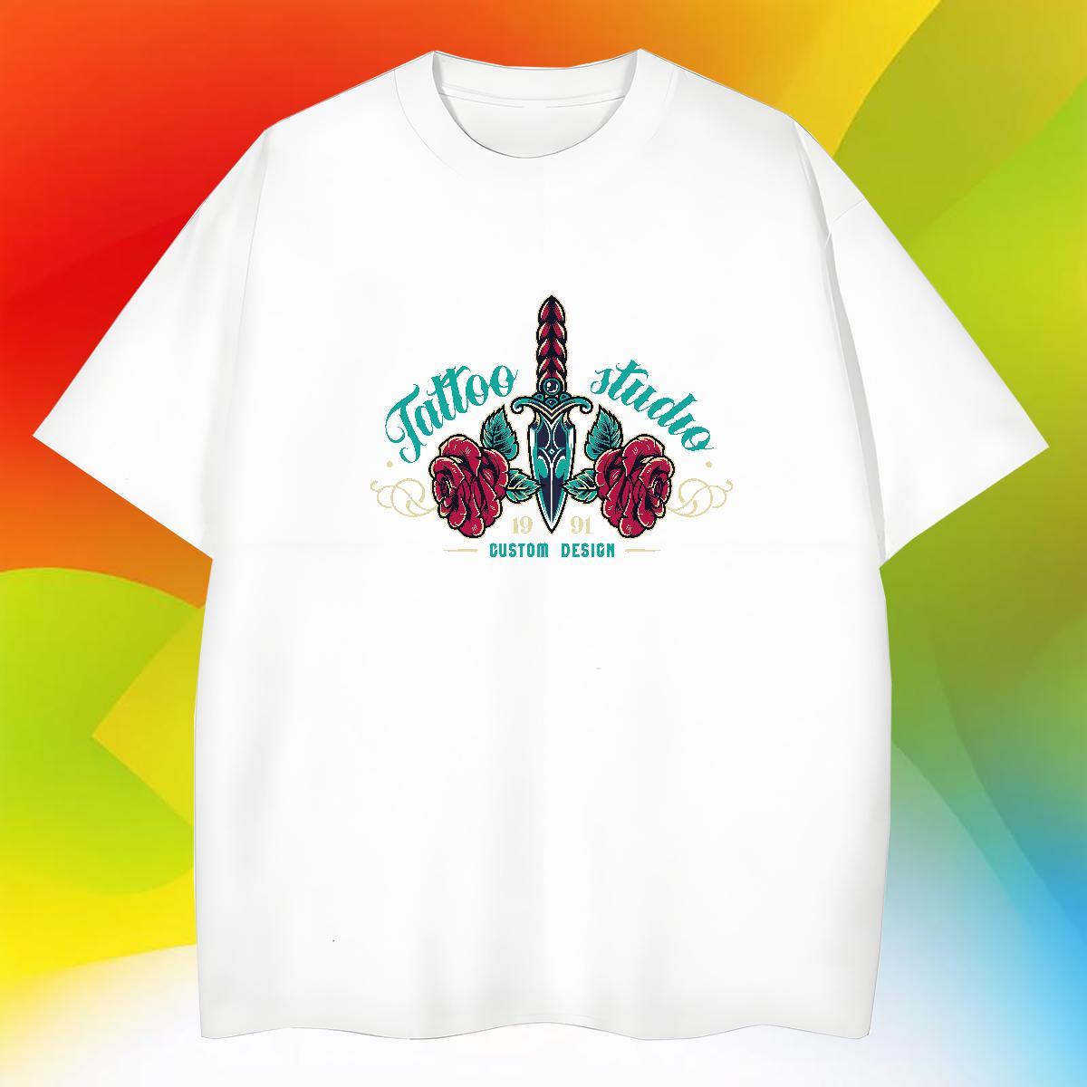 Cool Design Tshirts 100% Cotton 230g Street tool Cartoon Print O-Neck Short Sleeve 2024 Men T Shirts Polos