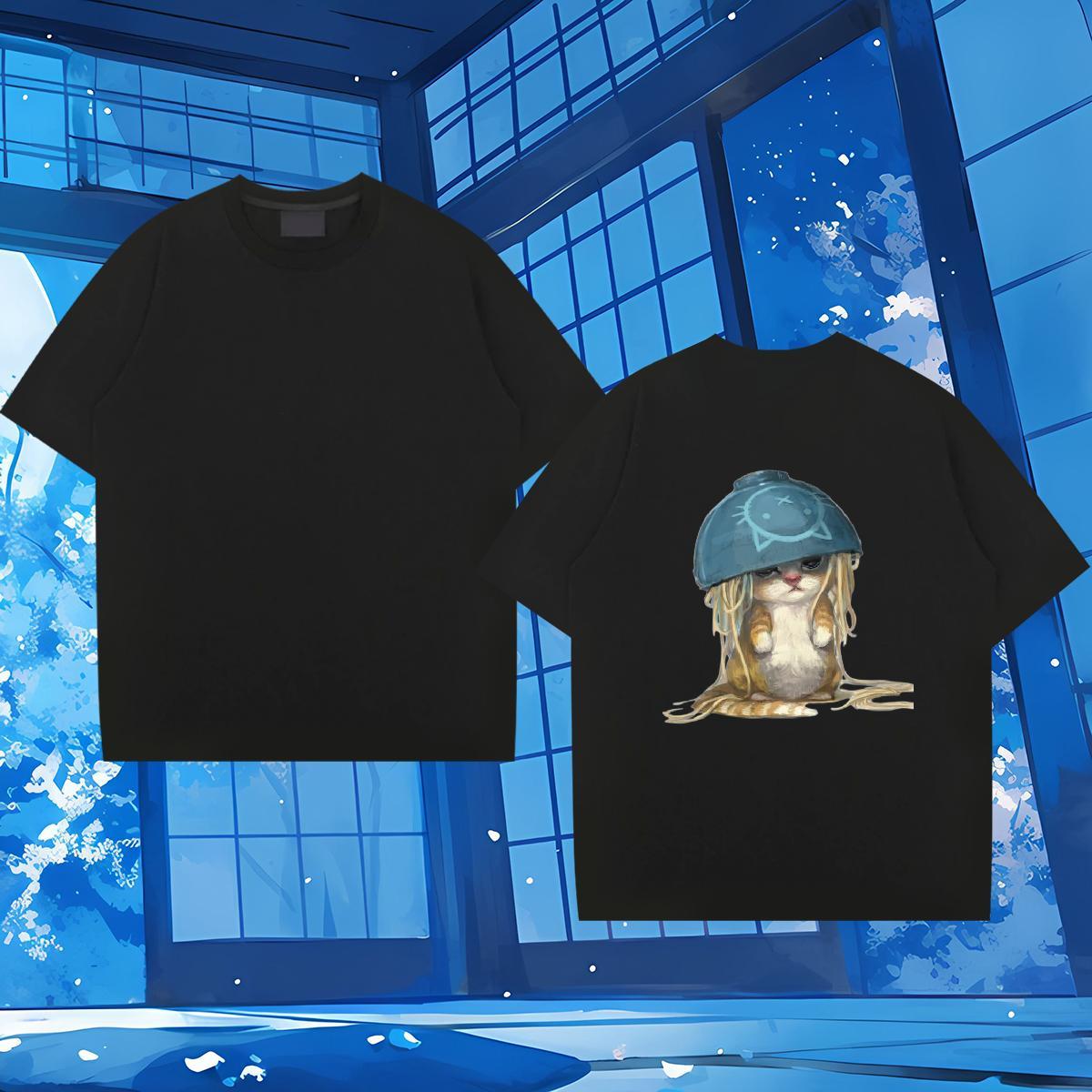 2024 New Men T Shirts 230g Pure Cotton cute Home Outdoor Tshirts Crew Neck Breathable Loose Fit Men Tees Black White
