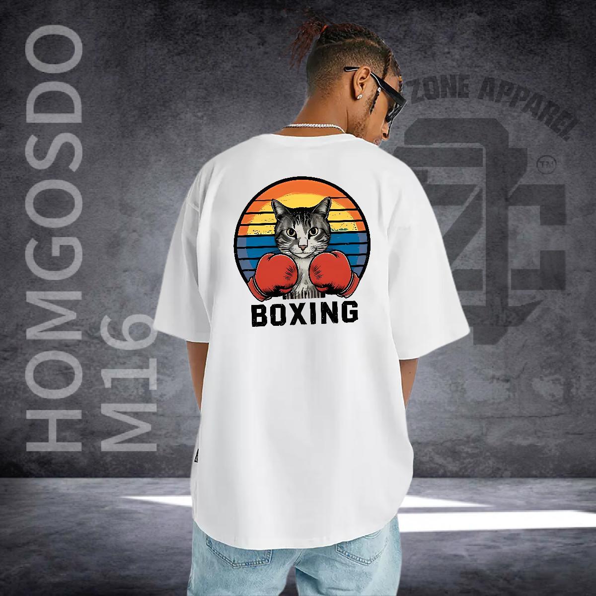 2024 New Men T Shirts 230g Pure Cotton cat Beach Tops Breathable Crew Neck Classic Mens Tshirts Custom Anime