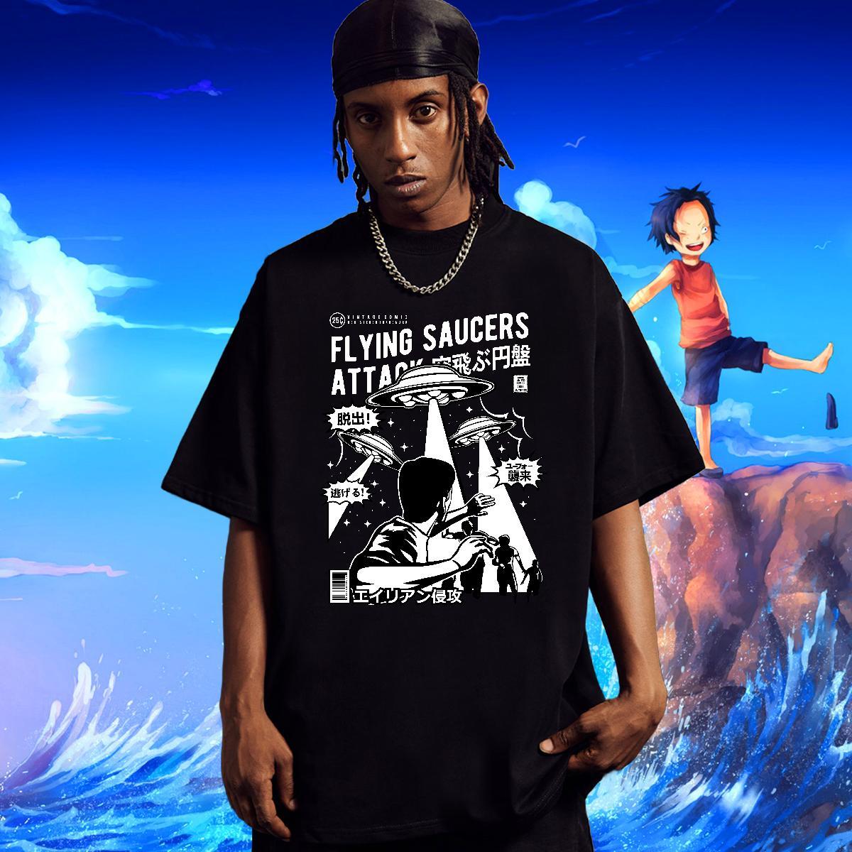 Brand Men Tees 100% Cotton 230g Outdoor ET Black Oversized Breathable Short Sleeve Fashion Casual Mens T Shirts Clothings