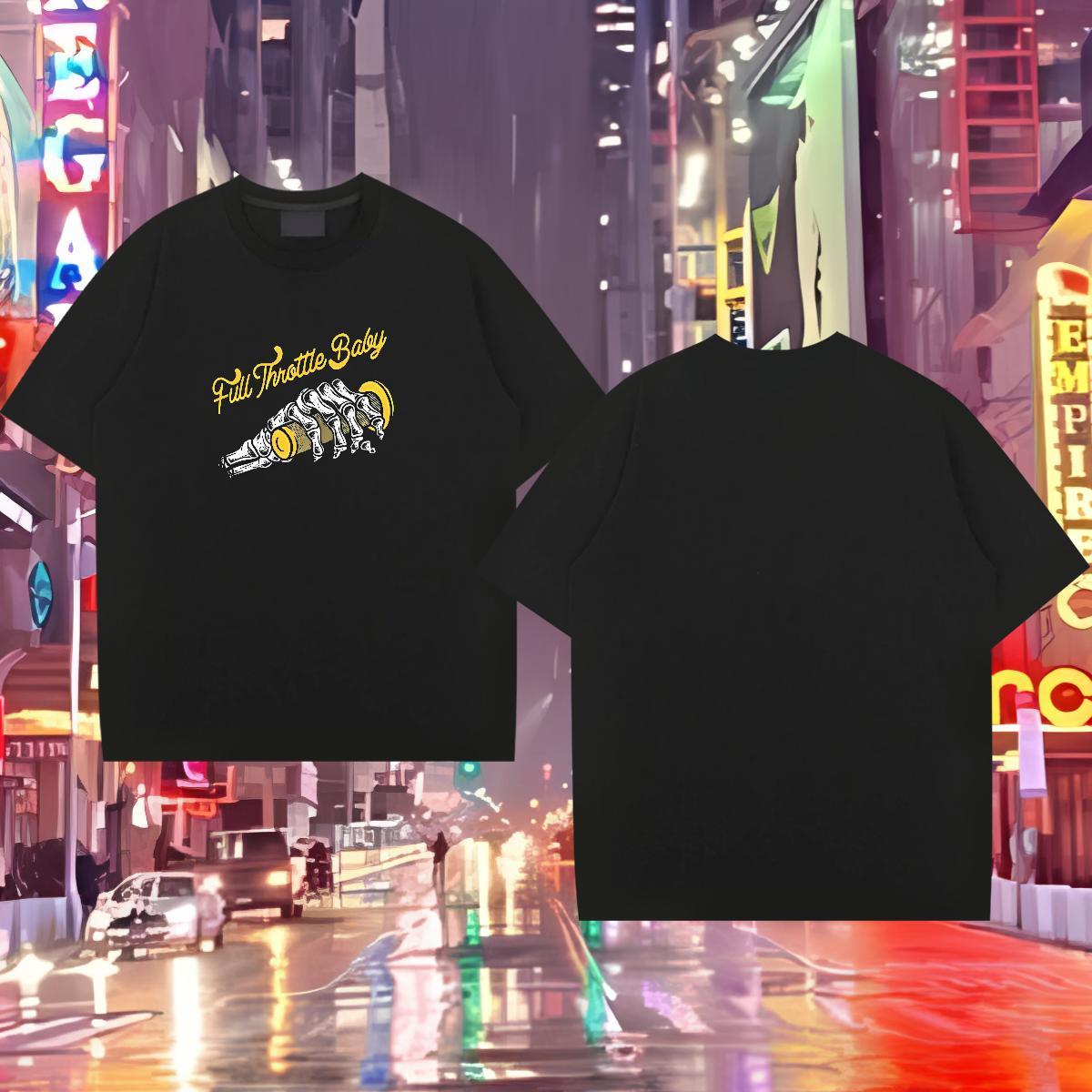 New T Shirt For Man 230g Pure Cotton hand Casual Tops Shirt Breathable Short Sleeve TOP Quality Men Tops Tees Skull