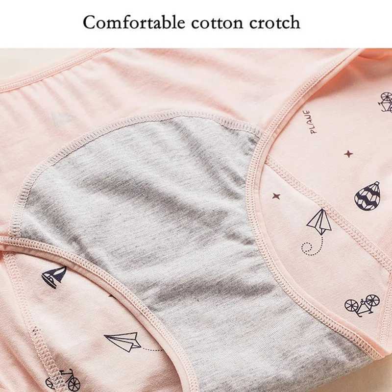 Children teenagers mens underwear cotton cartoon leak proof underwear girls physiological underwear teenagers and students waterproof underwear 8-14YW