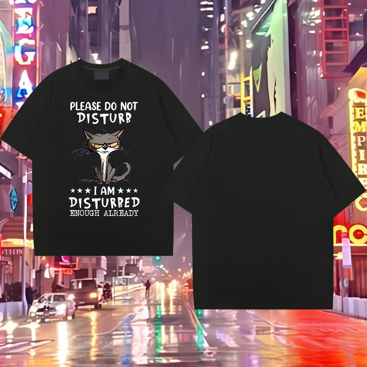 Classic Casual Man T Shirts 230g 100% Cotton cat High Street Hip Hop Tops O Neck Short Sleeves Brand Tshirts Custom Print Oversized