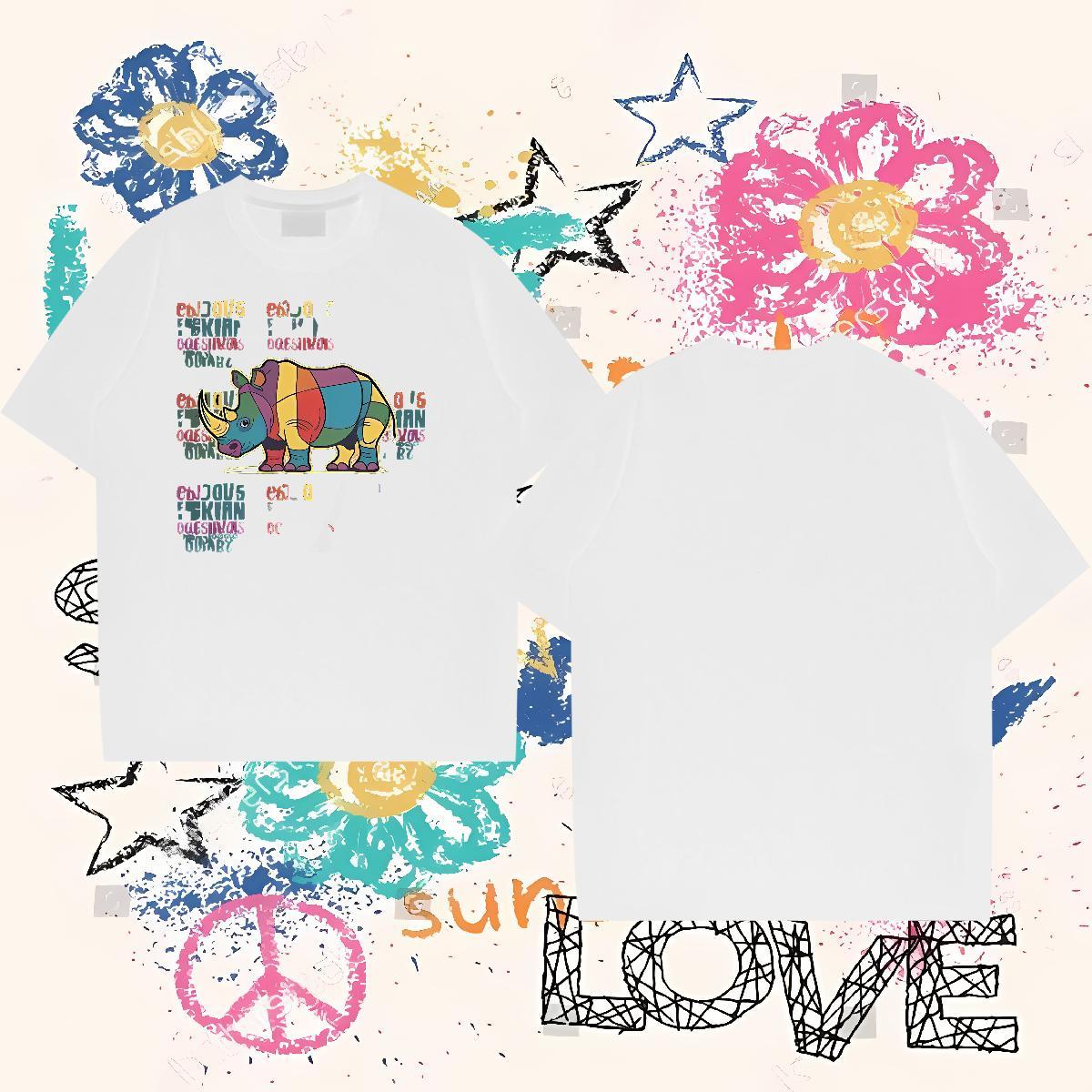 Fashion Designer T Shirts Men 230g Pure Cotton Street Casual Polos O Neck Short Sleeves Popular Couples T Shirts Black White