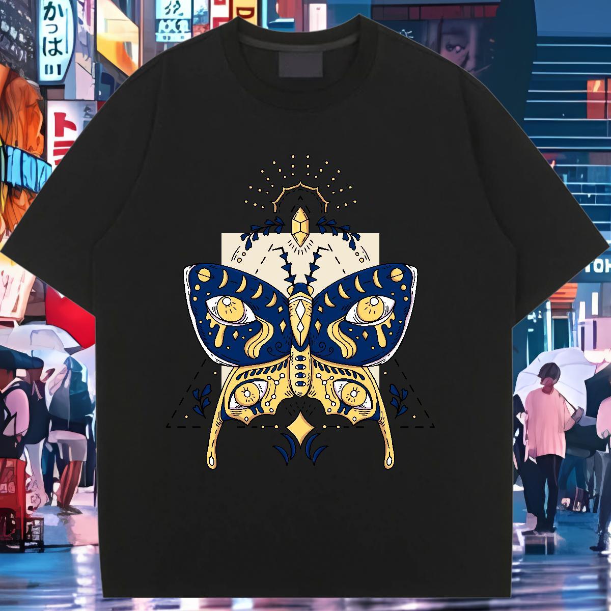 Loose T Shirts Women Short Sleeve O-Neck Womens Tshirts Black Oversized Butterfly Summer Casual 100% Cotton 230g Designer Tops Shirt