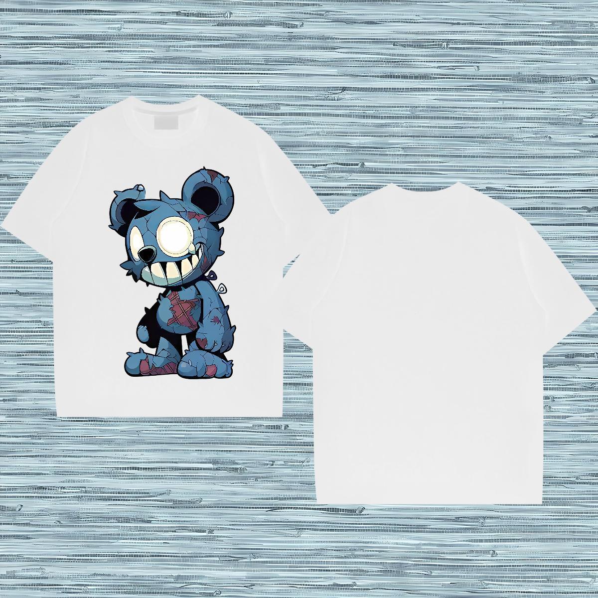 Factory Direct T-Shirts for Men 100% Cotton 230g bear Daily Outfit Tee Shirt Breathable Crew Neck Wholesale Men Tees DIY