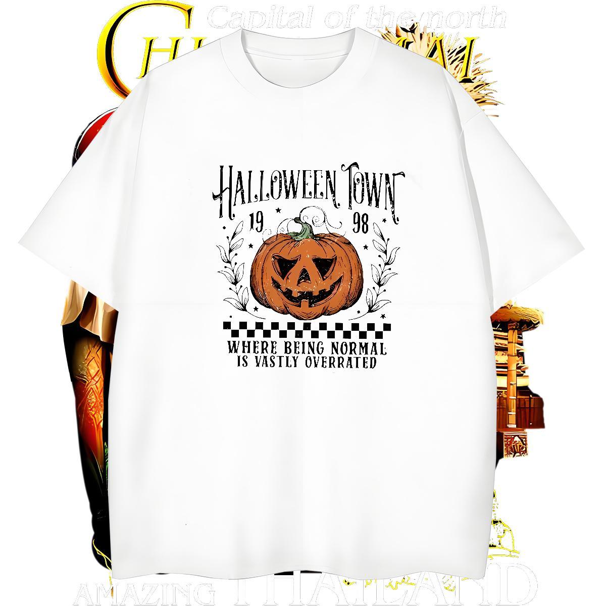 Free Shipping Men Tshirts 230g Pure Cotton halloween T shirt Sports Casual Breathable Crew Neck Oversized Factory Direct Polos