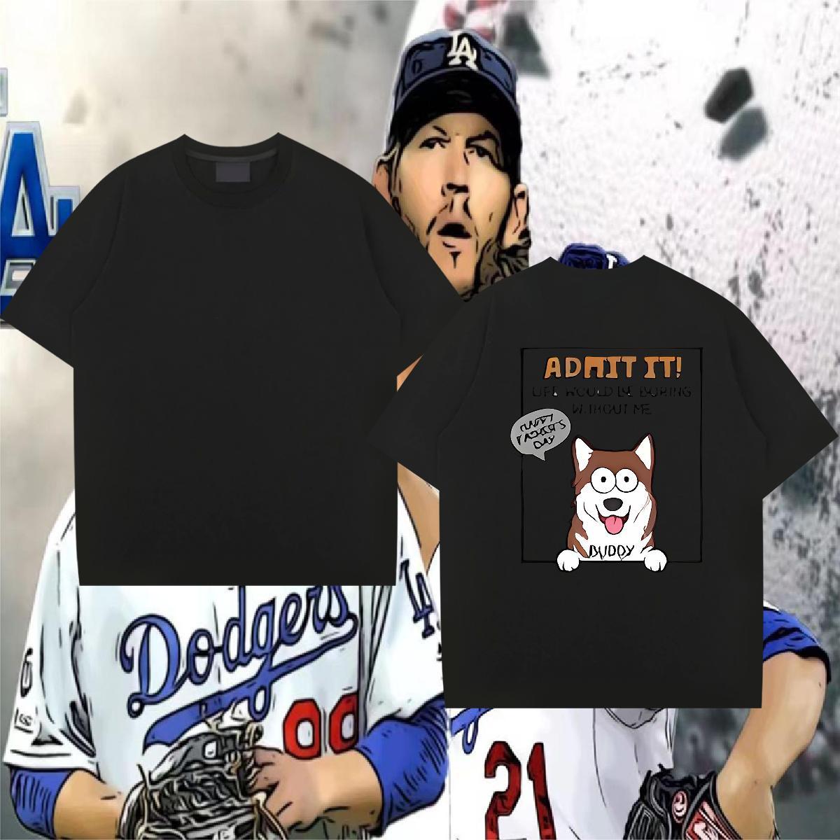 New Designer T Shirts Men 230g Pure Cotton dog Outdoor Tee Shirt Breathable Soft Free Shipping Tshirts DIY Printed