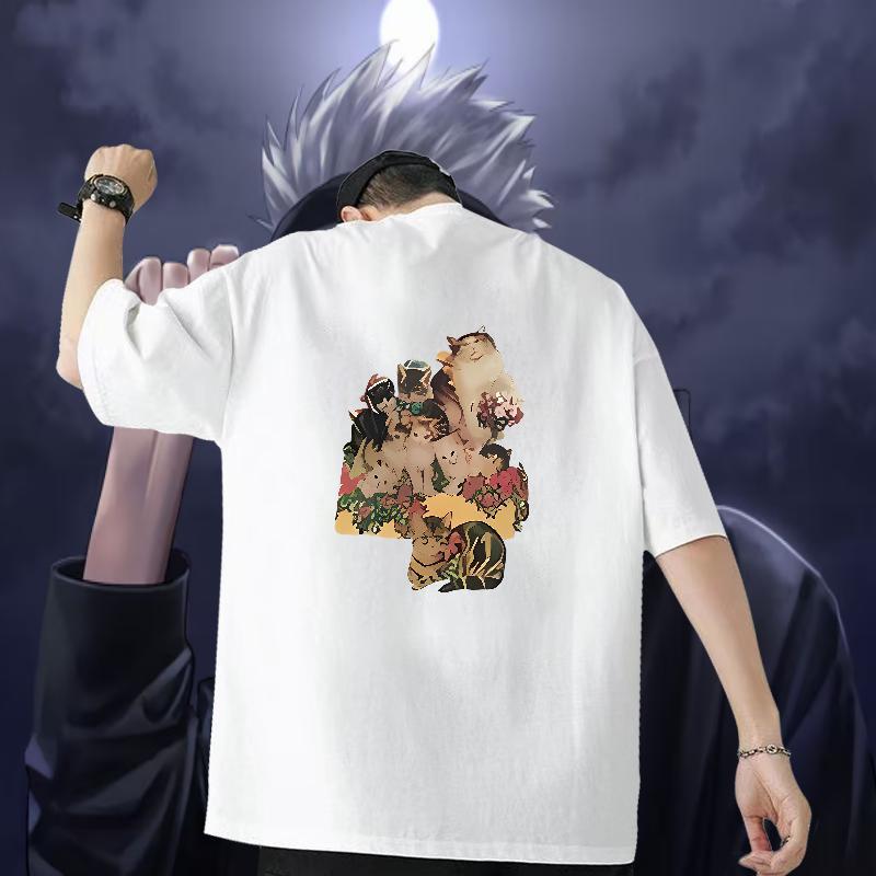New Arrival T Shirts Men 100% Cotton 230g cat Summer Casual Clothings Crew Neck High Quality Men Clothes T-Shirt DIY