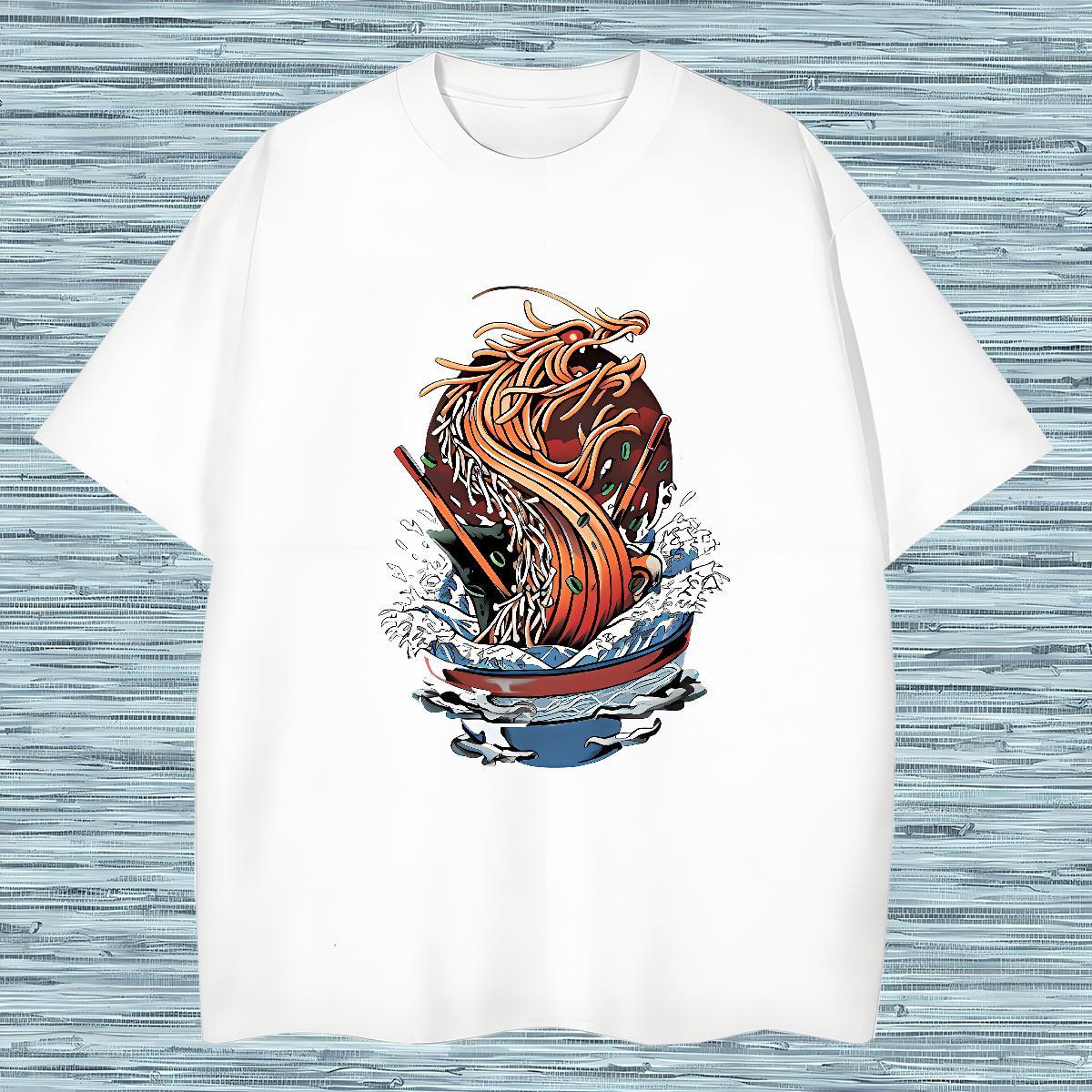 New Designer T-Shirts for Men dragon Tops Shirt 230g Pure Cotton Summer Casual TOP Quality Plus Size Custom Breathable Crew Neck Mens Tshirts
