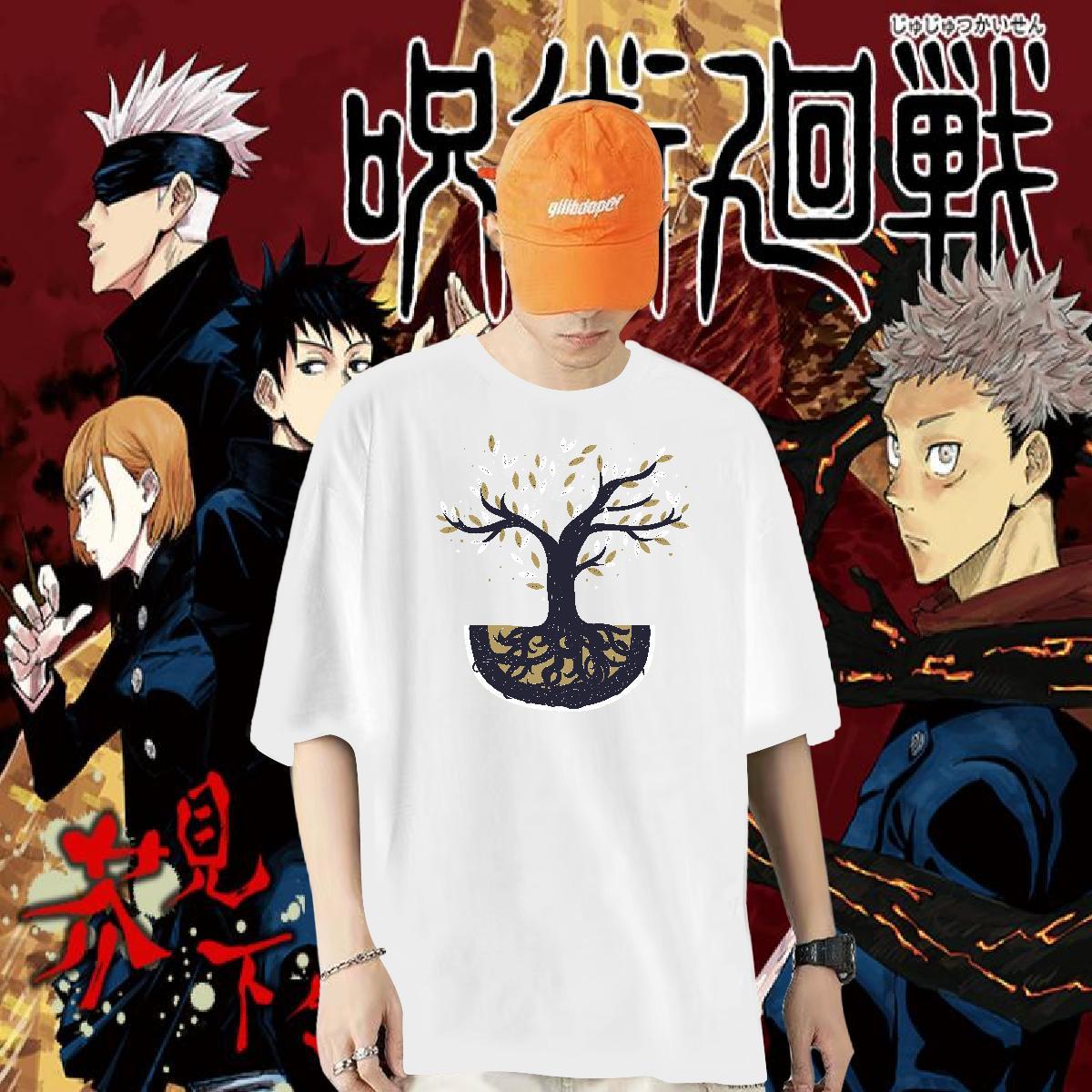 Designer Fashion T-Shirts for Men 230g 100% Cotton tree Sports Casual Clothes Round Neck Short Sleeve Loose Men Tees Anime
