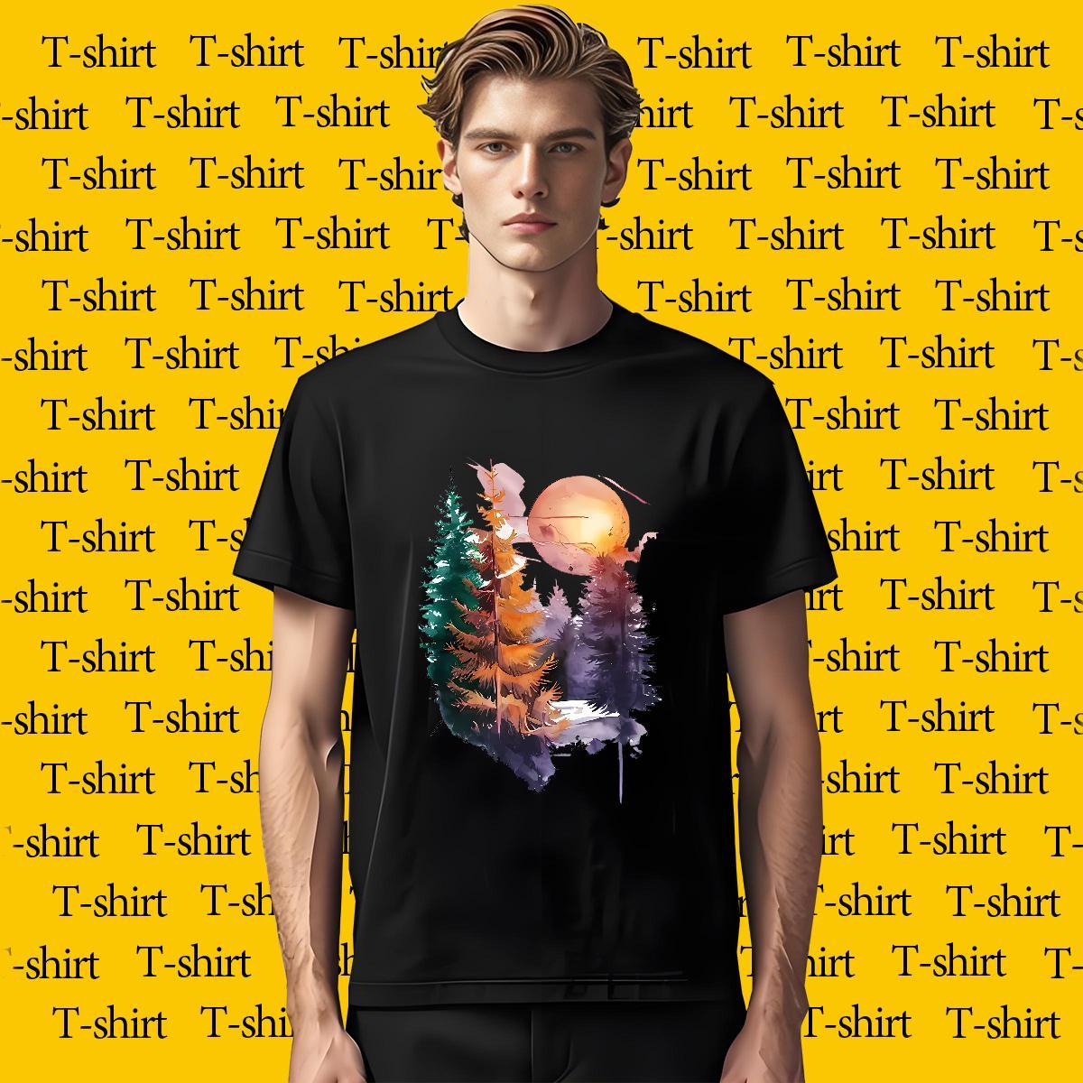 2024 DIY T Shirt For Man 230g Cotton tree Street wear Hip Hop Top Tees Breathable Short Sleeve Free Shipping Tshirt for Man Woman Skull