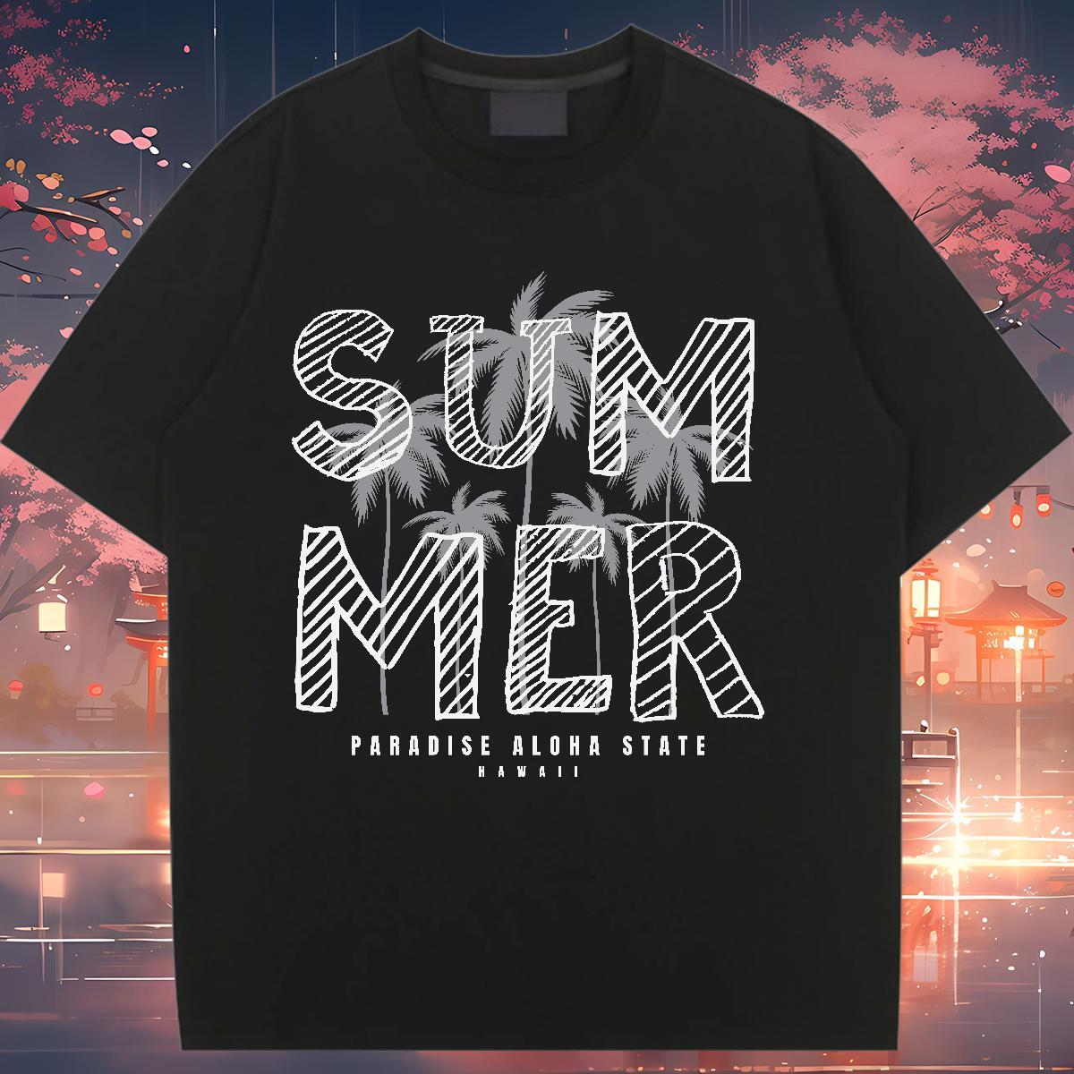 Loose Women T Shirts Comfortable Womens Tshirts Custom Cartoon tree Daily Outfit 230g Pure Cotton New Tee Shirt