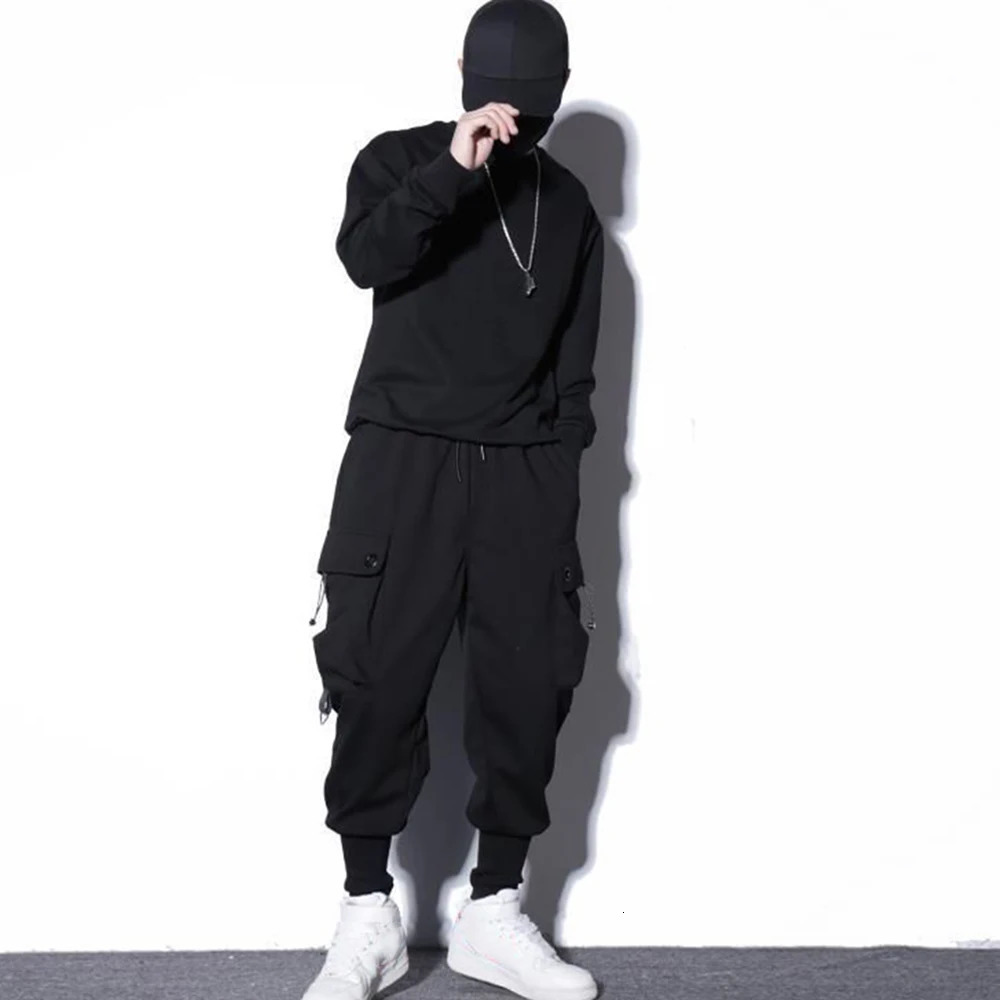 Loose Harem Pants Men Cargo Trousers Hip Hop Outdoor Casual Ankle Length Pant Fashion Streetwear Pocket Sweatpants 240806