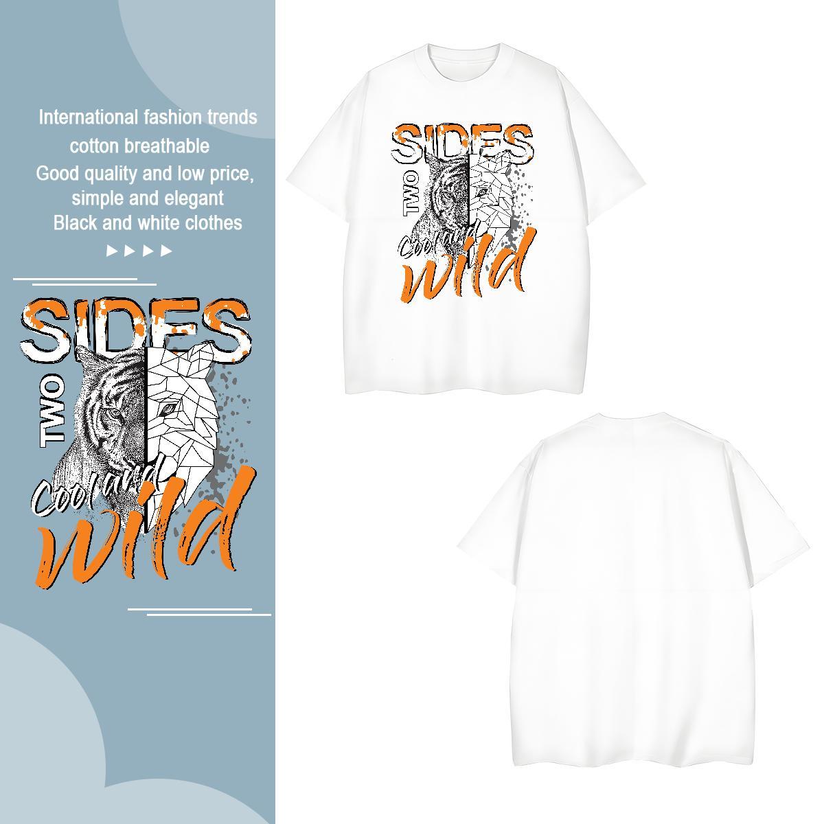 T Shirt For Man 230g 100% Cotton Street Casual Breathable Short Sleeve DIY Men Clothes T-Shirt Classic Cool Design Tshirts