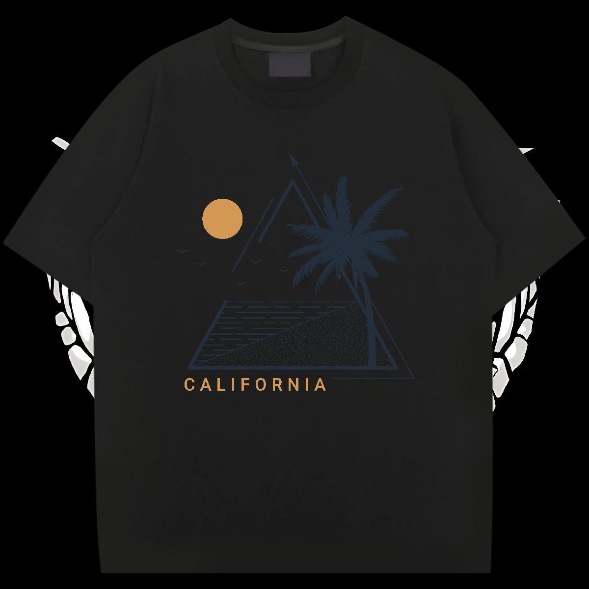 2024 T Shirt For Man 230g Cotton tree Hip Hop Street Tops Tees Breathable Short Sleeve Loose Men Tees DIY Logo Oversized