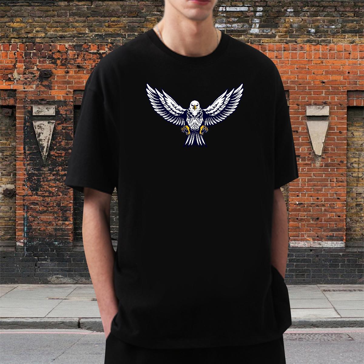 New T-Shirts for Men 230g Pure Cotton eagle Sport Polos Breathable Short Sleeve High Quality Tshirt for Man Woman Plus Size Custom