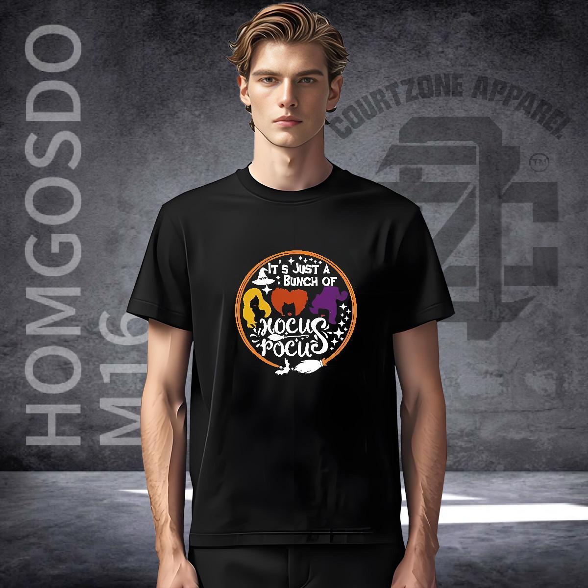DIY Customized Man T Shirts 230g Cotton halloween Street wear Hip Hop Clothes Round Neck Short Sleeve High Quality Tshirts Cartoon Print