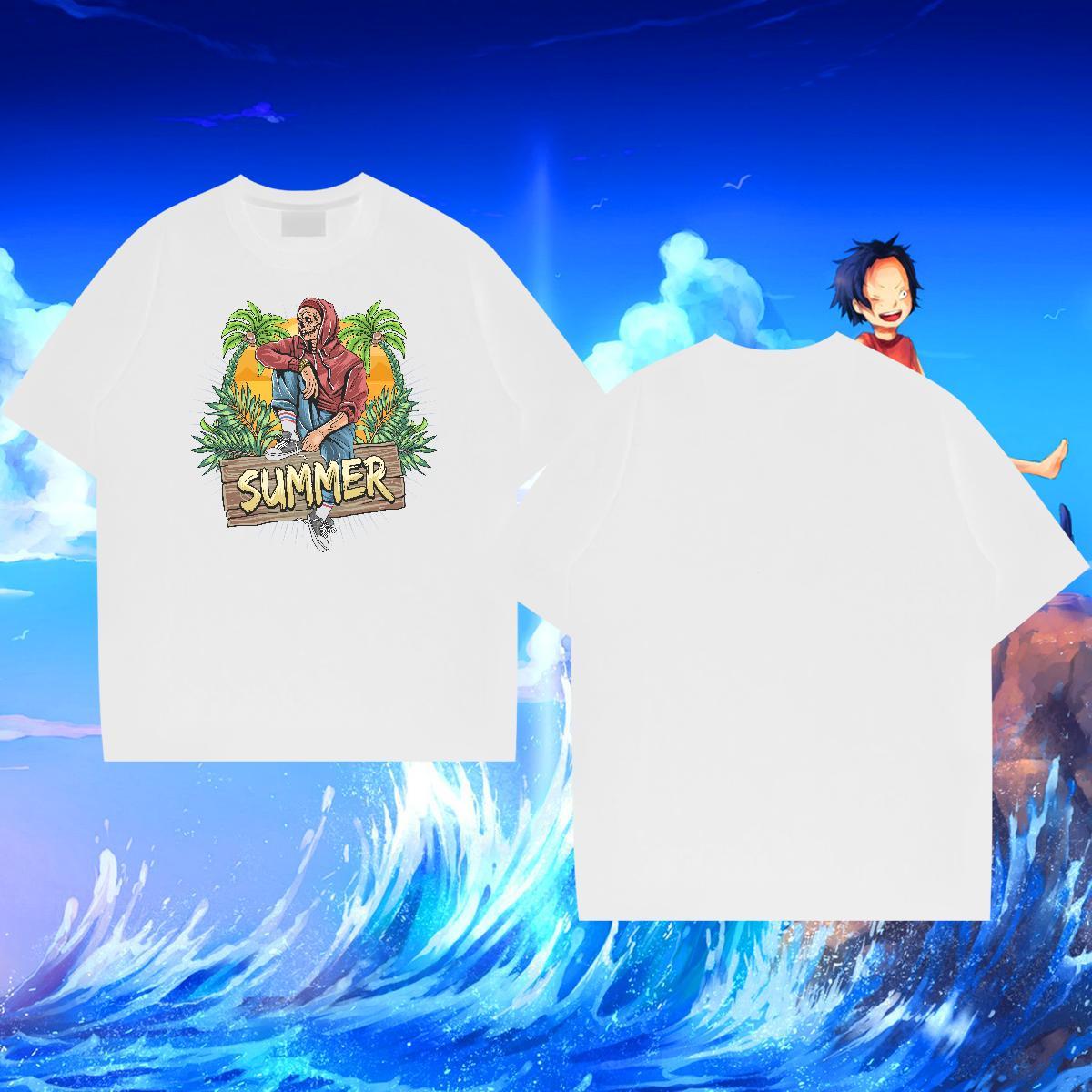 2024 T-Shirts 230g Pure Cotton Halloween Street Wear Tops Shirt Short Sleeve Soft Cool Design Men Tops Tees DIY Logo Oversized