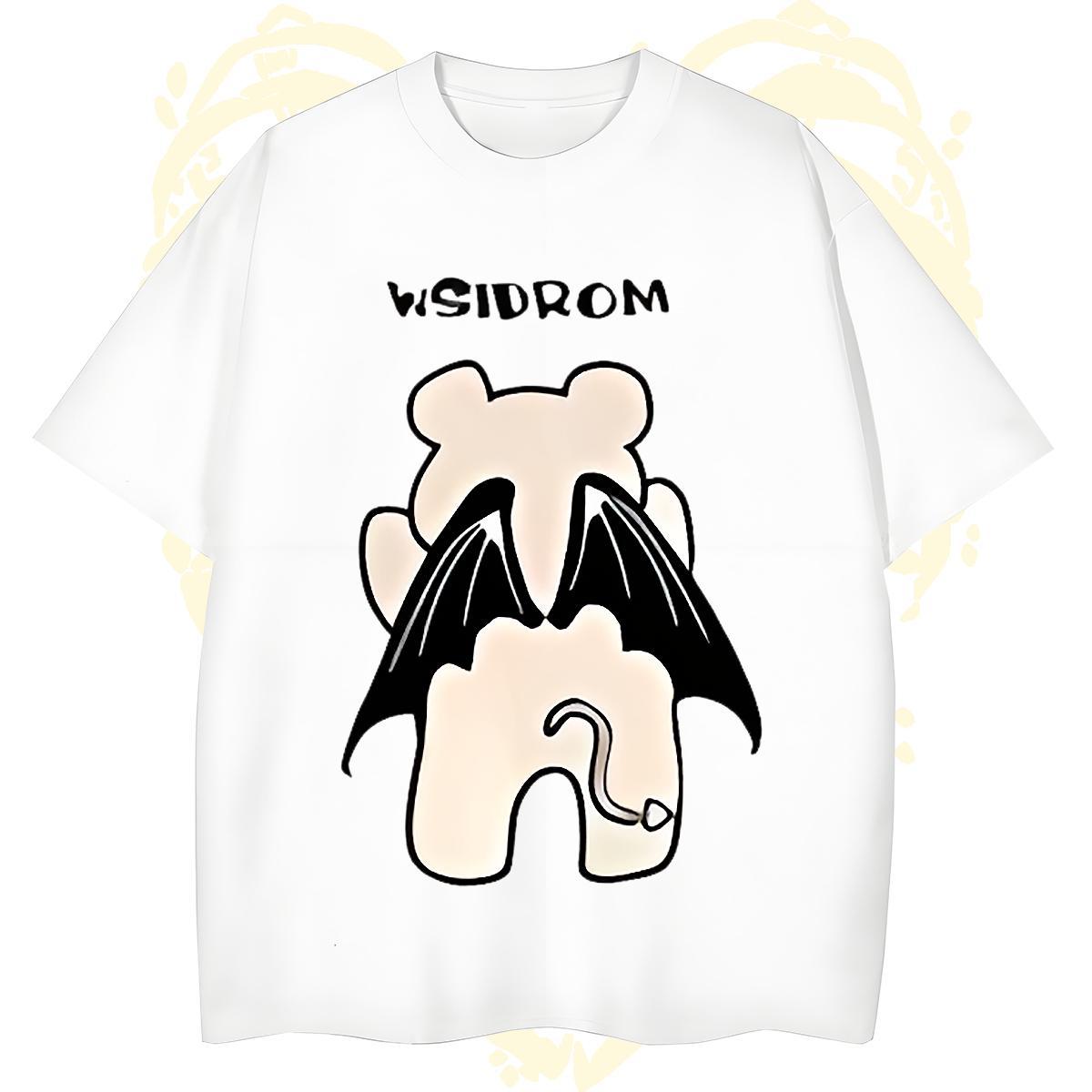 Cool Design Men Tees 100% Cotton 230g bear Mens T Shirts Sports Casual Round Neck Short Sleeve White Plus Size DIY Tee Shirt