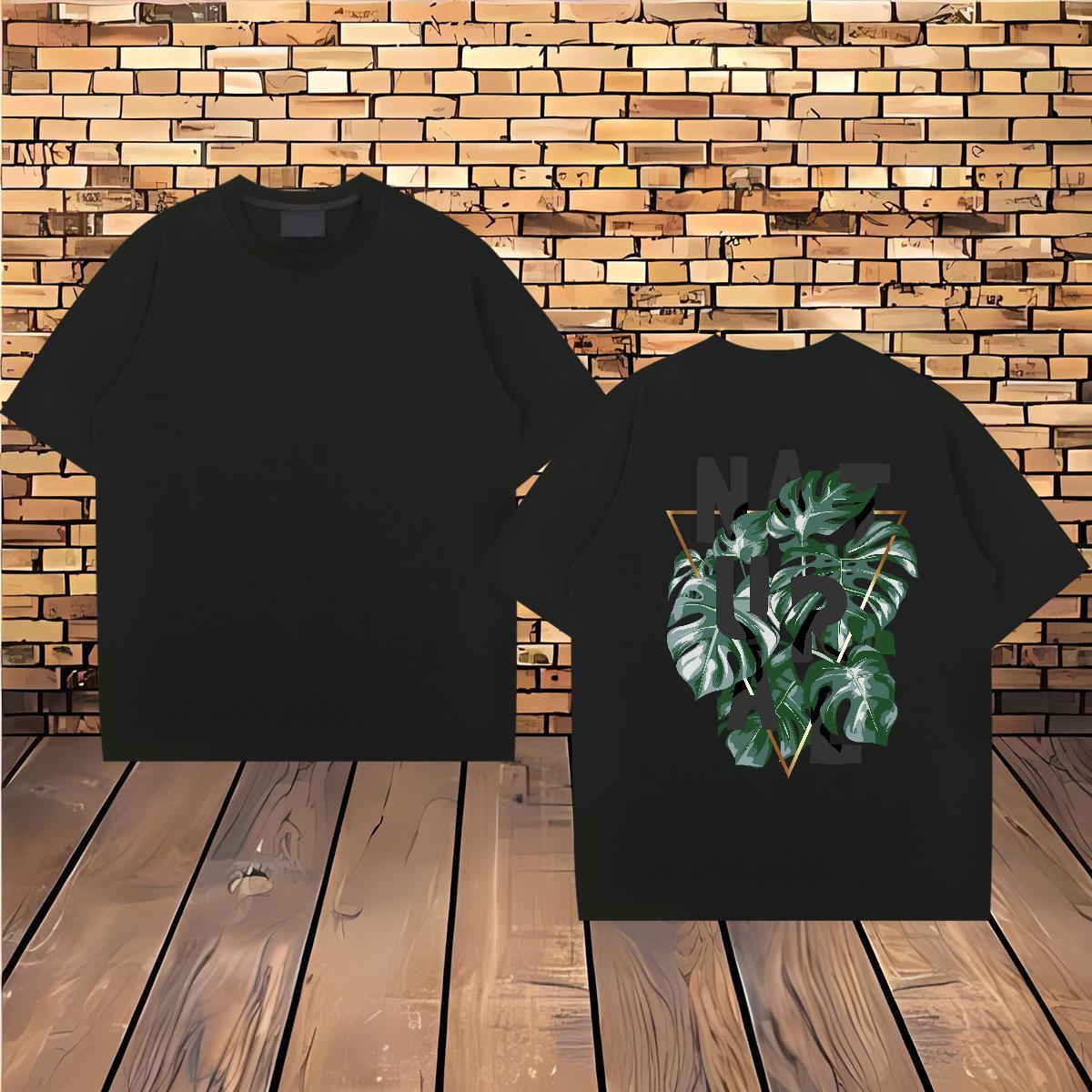 Free Shipping T-Shirts 100% Cotton 230g tree Spring Summer Tops Breathable Crew Neck Cool Men Tshirts Plus Size Cartoon