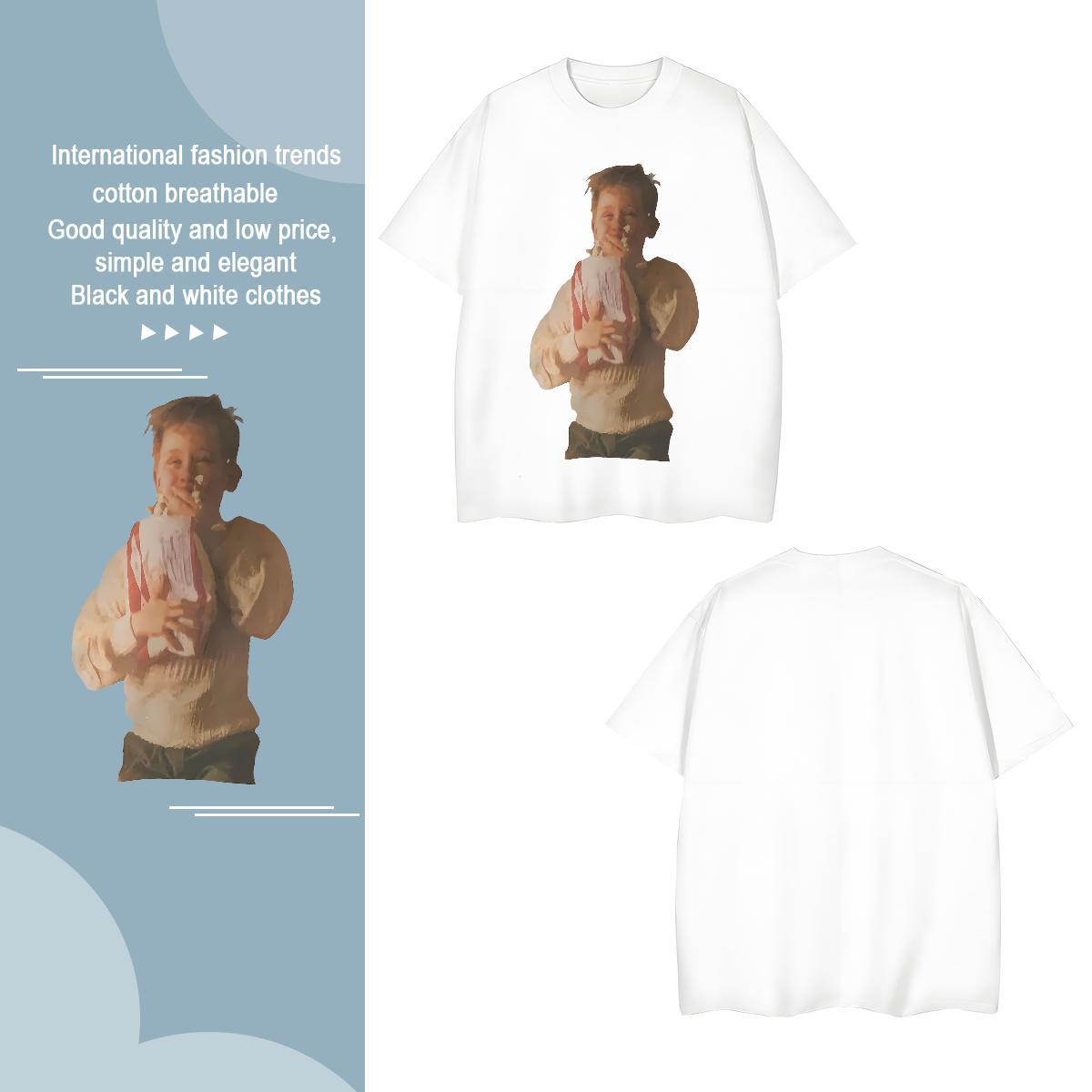 Man T Shirts 100% Cotton 230g portrait Casual Breathable Crew Neck Custom Printing Men Tops Tees 2024 Soft Polos