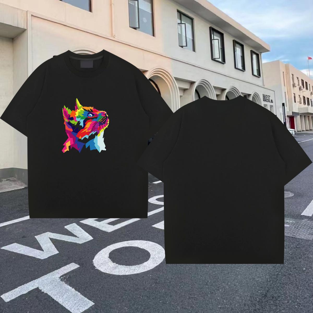 New Arrival T-Shirts 230g Pure Cotton cute Anime Printing Street Tees Short Sleeve O-Neck Soft Men Tops Tees Plus Size Custom