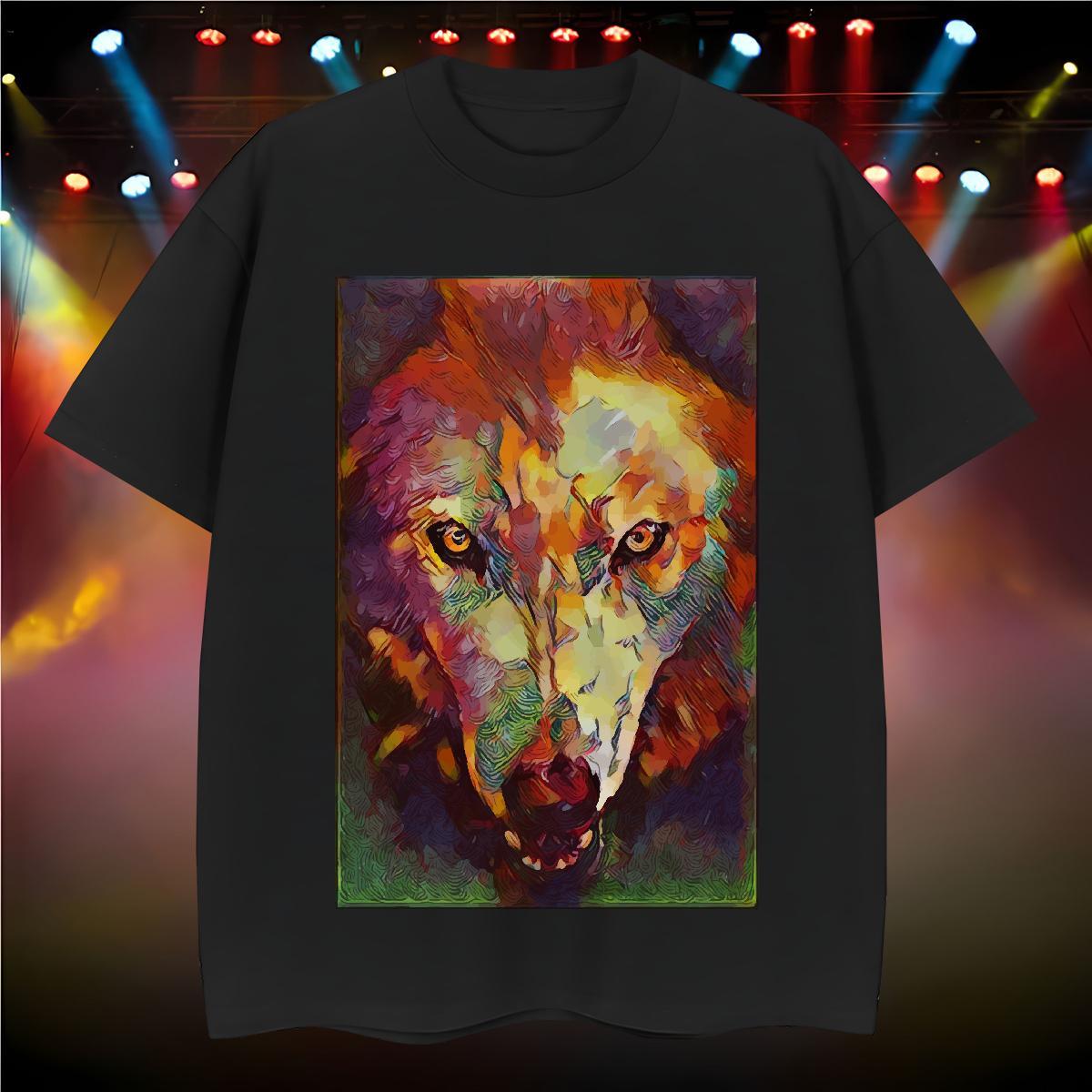 Fashion Designer T-Shirts 100% Cotton 230g wolf Street wear Hip Hop Polos Breathable Short Sleeve Wholesale Tshirt for Man Woman DIY Printed