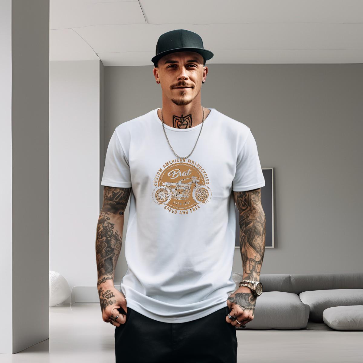 Designer Man T Shirts Motorcycle Clothings 230g 100% Cotton Sport Soft Plus Size Custom Breathable Short Sleeve Tshirts