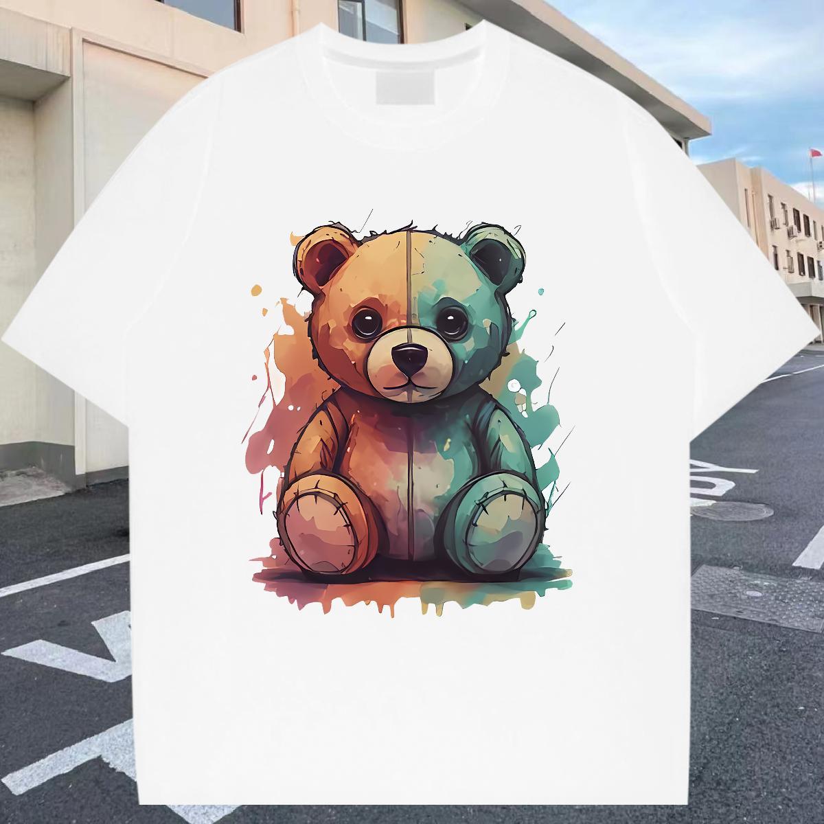 Popular Tshirt for Man Woman 230g Pure Cotton Daily Outfit bear Plus Size Custom Breathable Crew Neck Fashion Designer T-Shirts for Men Tops