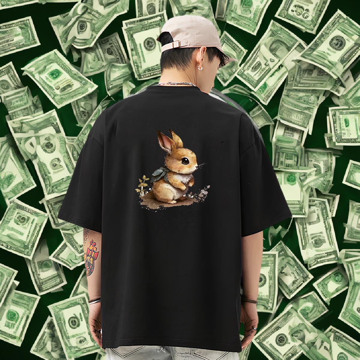 Fashion Designer T-Shirts for Men 230g Pure Cotton rabbit Daily Wear Polos Short Sleeve Soft Brand Mens Tshirts Asian Size