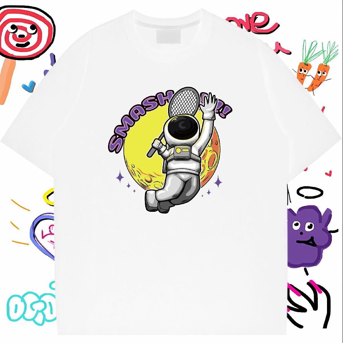 Mens T Shirts 230g Cotton universe Street wear Hip Hop Breathable Short Sleeve Custom Big Size Tshirts 2024 Wholesale Tops Tees