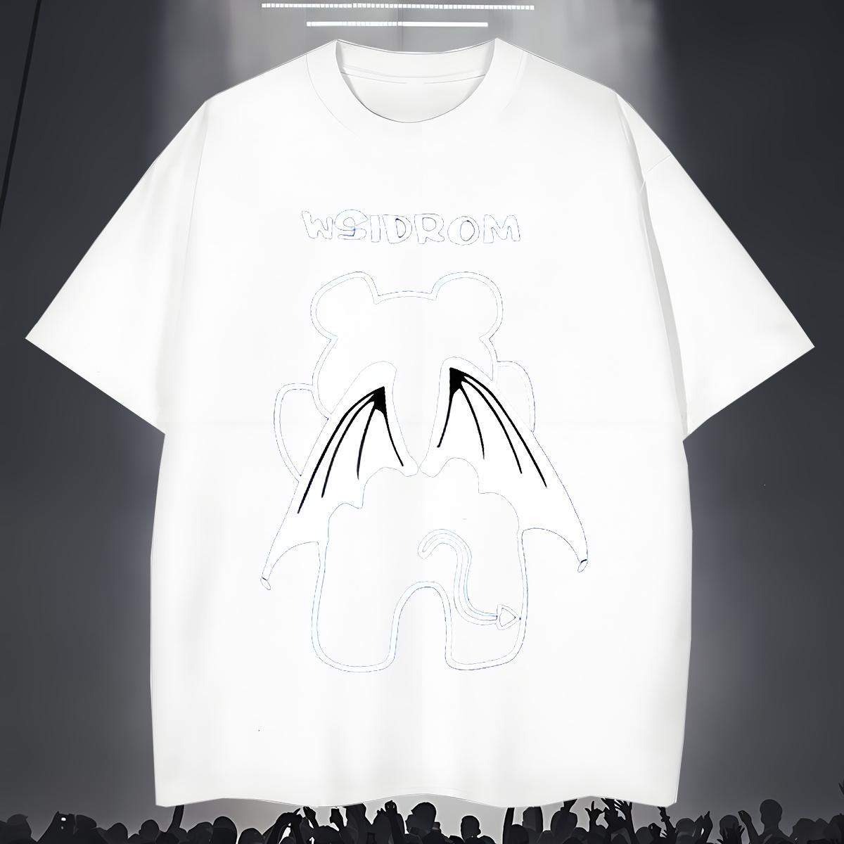 T-Shirts for Men 100% Cotton 230g bear Spring Summer Breathable Short Sleeve DIY Printed Men Tops Tees New Wholesale Clothes