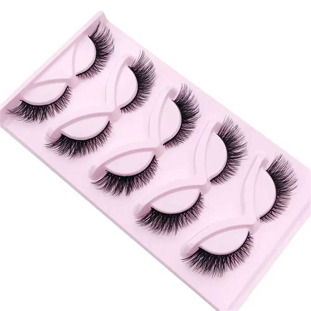 5 pairs of cat eyelashes artificial mink fur fox eyelashes fluffy wings fake eyelashes Maquiagem natural long holiday eyelashes W240803