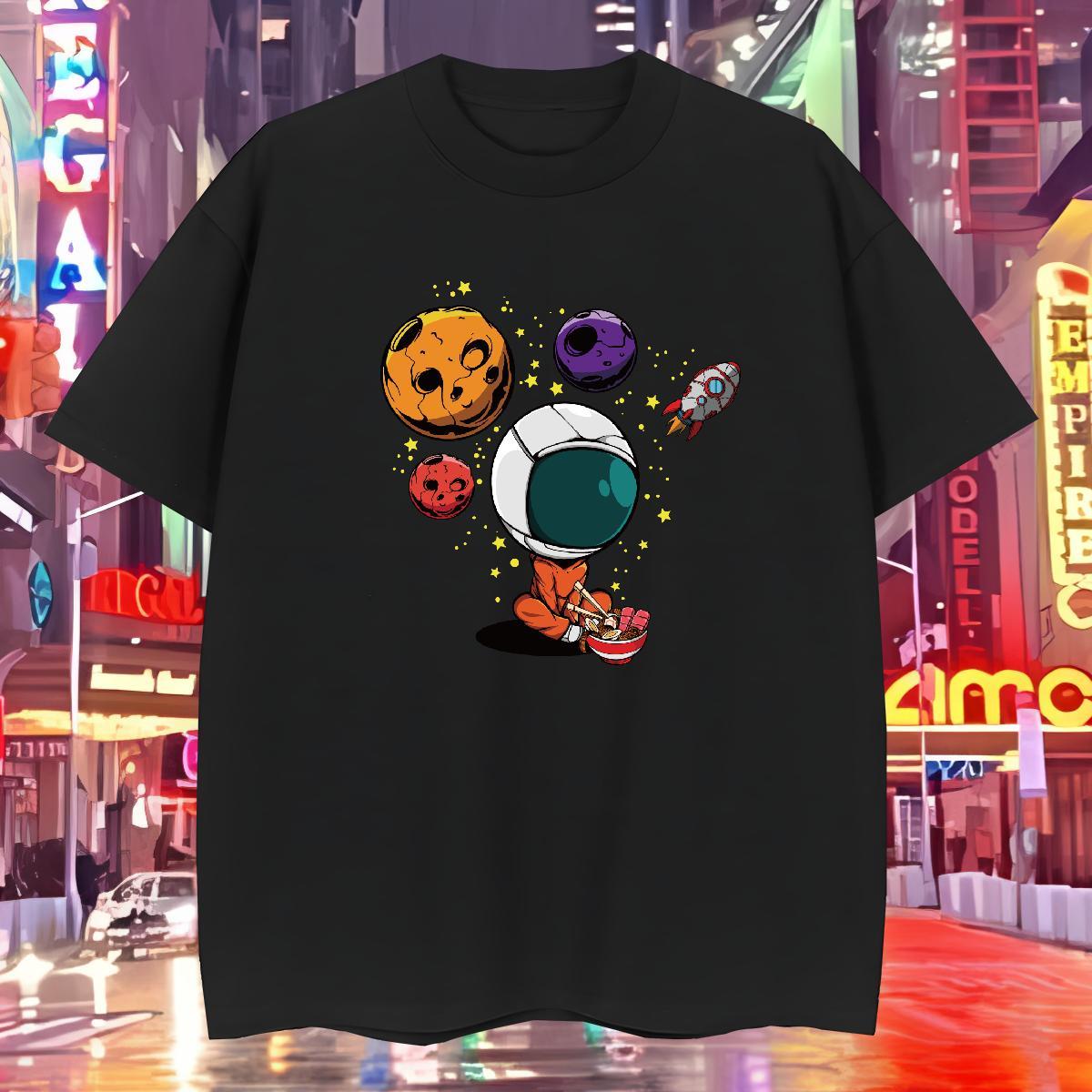 T Shirt For Man 100% Cotton 230g universe Beach Round Neck Short Sleeve Skull Couples T Shirts DIY Customized Designer Tops Shirt