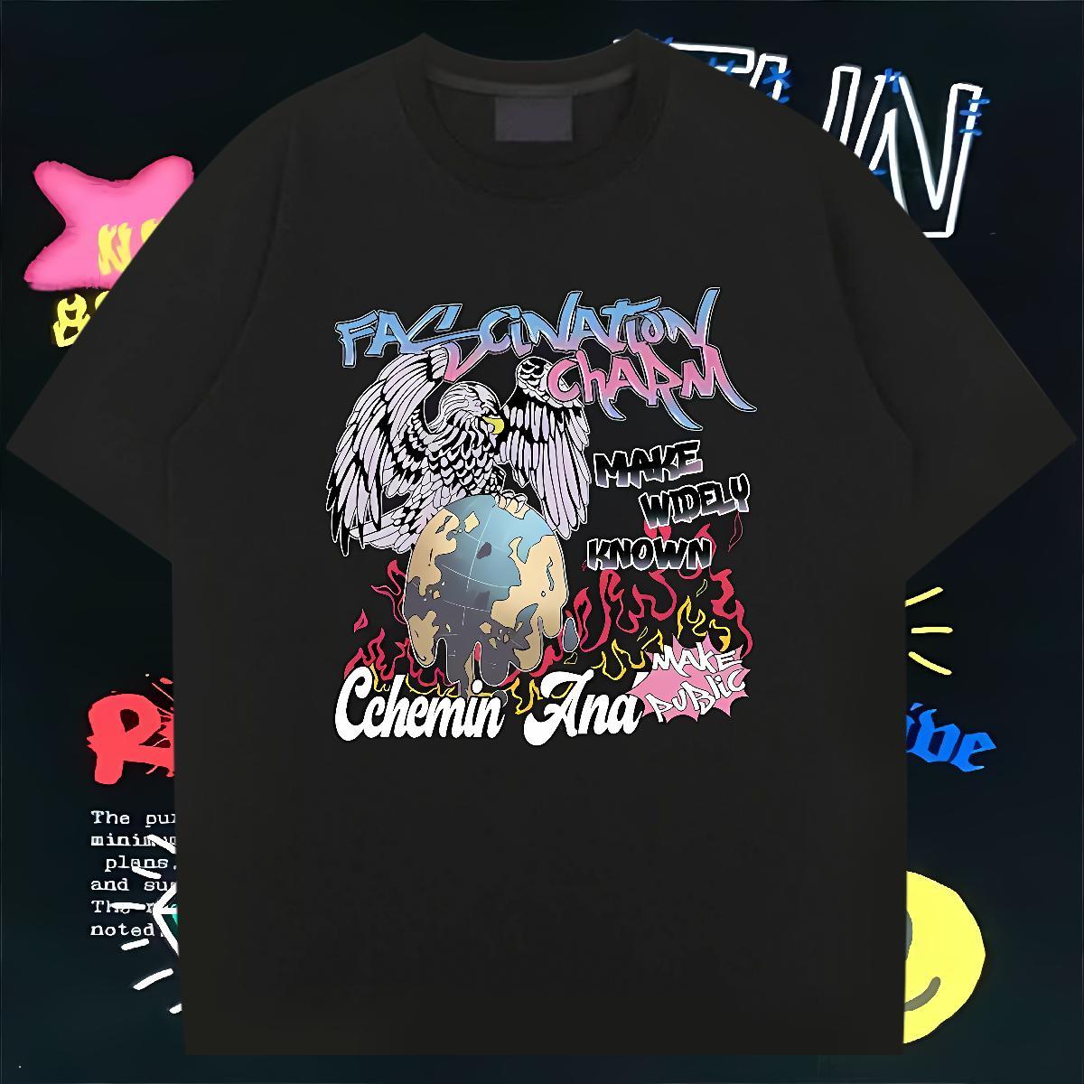 2024 New T-Shirts 230g Cotton eagle Summer Casual Clothings Crew Neck Classic Men Clothes T-Shirt Custom Printed