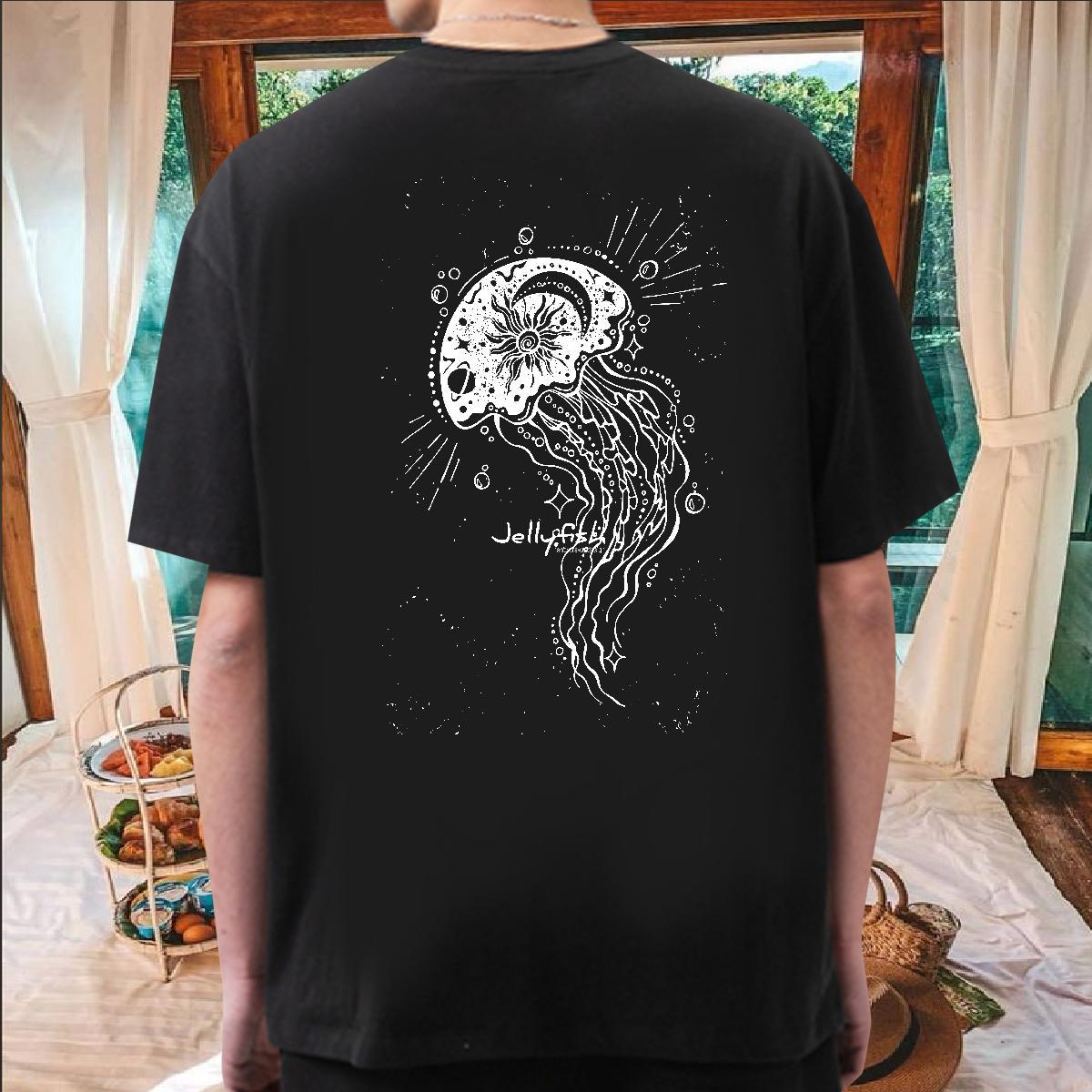 2024 Man T Shirts 230g Pure Cotton octopus Street Casual Clothes Crew Neck Breathable Designer Men Tshirts Black Oversized